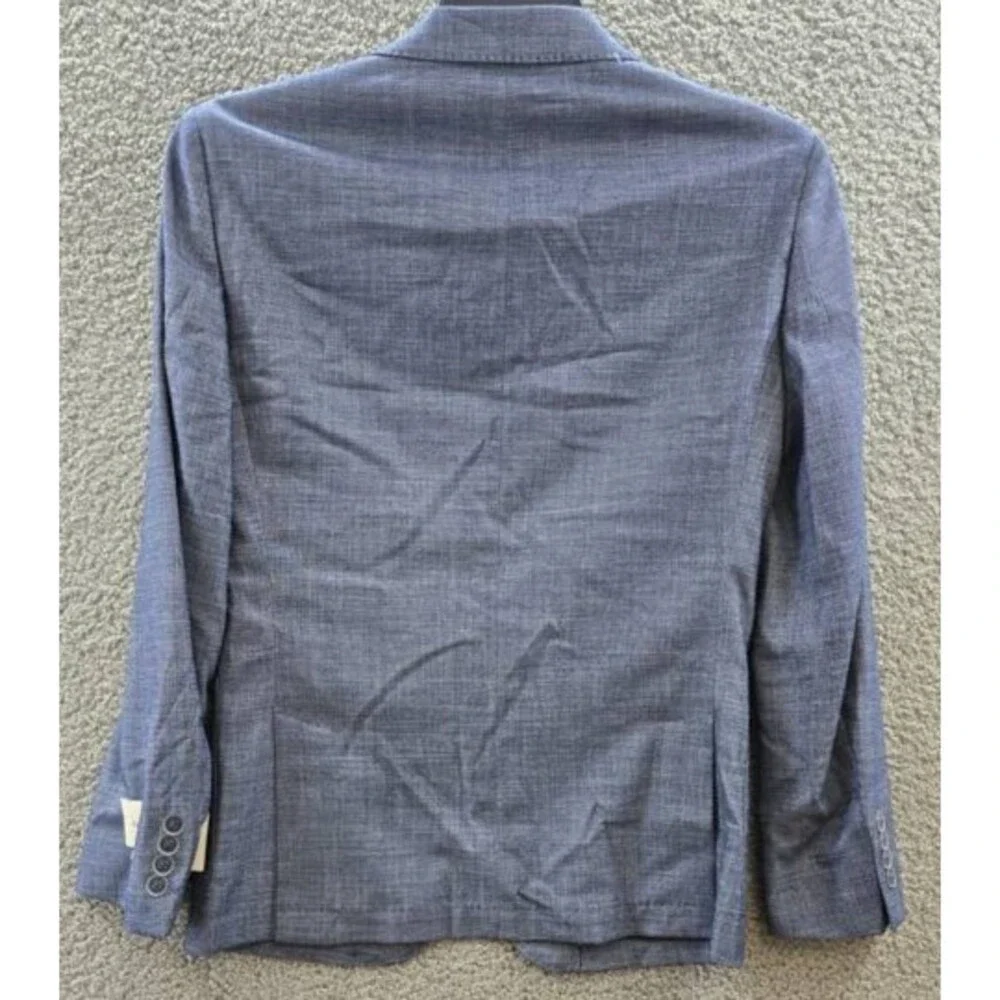 Calvin Klein Solid Slim-Fit Soft Sport Coat Men's 36S Blue Long Sleeve